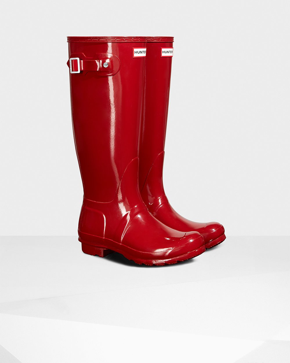 Botas de Lluvia Altas Hunter Mujer - Original Gloss - Rojos - CVTMBRD-47